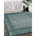 thumbnail image 3 of Ahgly Company Machine Washable Indoor Round Abstract Dark Blue Grey Blue Area Rugs, 3' Round, 3 of 7