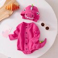 thumbnail image 6 of MEZZALL Boys Girls Jumpsuit Long Sleeve Romper Cartoon Dinosaur Design Hood Bodysuits Hat Set Zip Up Onesie One-Pieces, 6 of 7