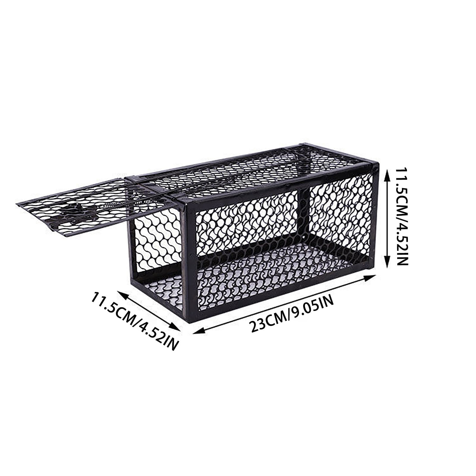 1Pc Heavy Duty Humane Live Mouse Trap,Rust Resistant Metal Mesh Rat Trap Cage,Reusable Automatic Door Live Catch Trap for Outdoor GardenBarn,Farm,Pest Control,Safe for Kids and Pets,9.06"×4.52"×4.52"