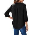 thumbnail image 4 of Blusa Informal Para Mujer, Tops Con Estampado De Lunares, Cuello Redondo, Color Puro Ligero Para Viajes Para Mujer Para La Oficina ANGGREK  Otros, 4 of 5