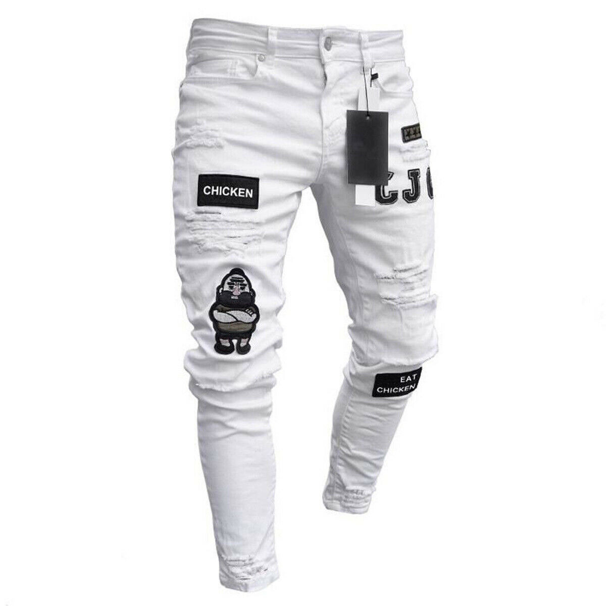 Black and white ripped jeans best sale