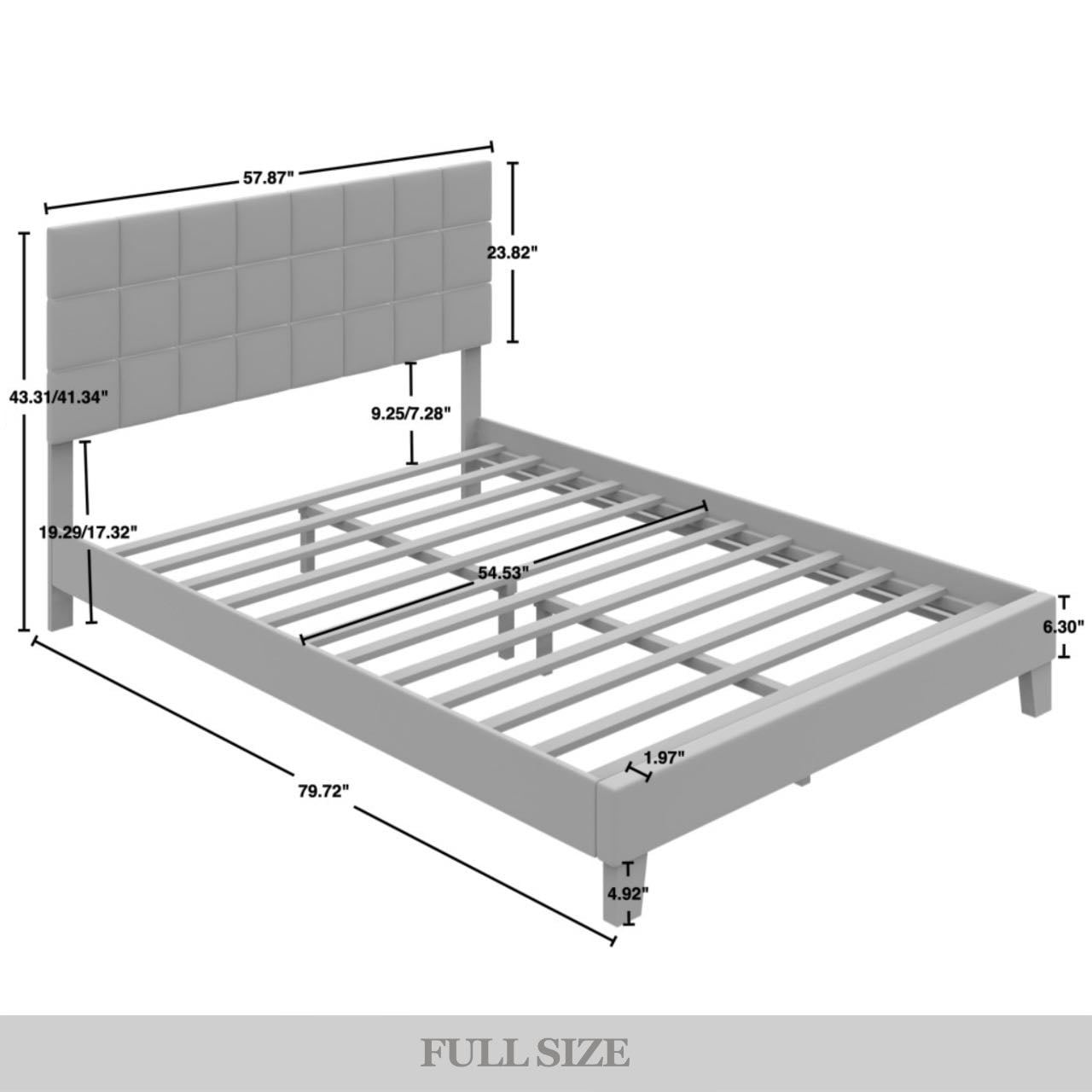 Castle Place Elegant Velvet Upholstered Full Platform Bed, Black