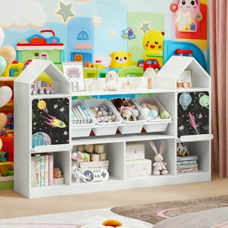 Homfa Toy Storage Organizer, 5-Cube Kids Bookshelf with 3 Movable