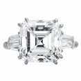 thumbnail image 2 of HeartsAndYou 3ct Asscher Baguette Cut Moissanite Cocktail Engagement Ring for Women 18k White Gold over Silver, 2 of 6
