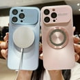 thumbnail image 3 of compatible iPhone 15 Large Window Diamond Magnifier Magnetic Phone Case:Silver (G Need ), 3 of 4