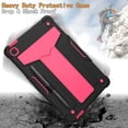 thumbnail image 3 of Dteck Case for Samsung Galaxy Tab S6 Lite 10.4" SM-P610 P615 (2020 Released) 10.4-inch,Shockproof 3-layer-protection Hybrid Rubber Hard PC Back Protective Kickstand Cover,Black+Rose, 3 of 4