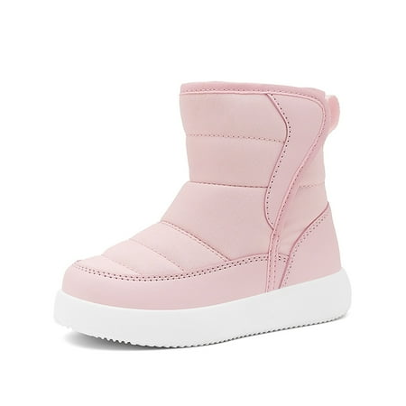 

Xijirk Girls Snow Boots Winter Solid Color Snow Boots for Boys and Girls Non Warm Boots with Wool Thickening Size 9-9.5 Years