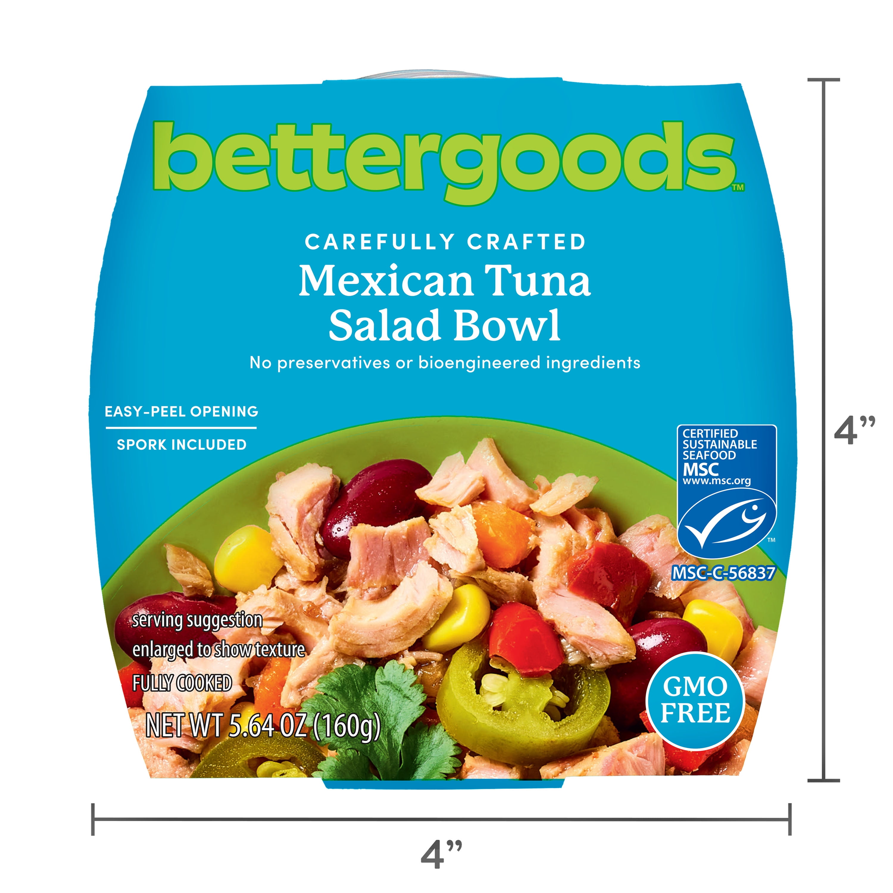 (6 pack) bettergoods Mexican Tuna Salad Bowl, MSC Certified, 5.64 oz