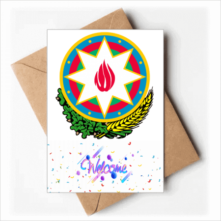 Baku Azerbaijan National Emblem Welcome Back Greeting Cards Envelopes Blank