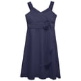 thumbnail image 3 of YONGHS Kids Flower Girls Dress Junior Wedding Pageant Party Bridesmaid Gown Navy Blue 8, 3 of 5
