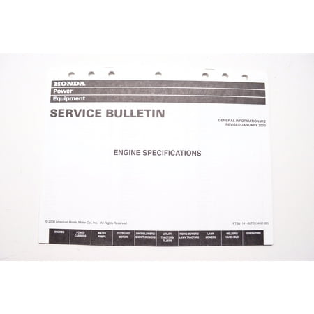 Service Bulletin General Information #12 Engine