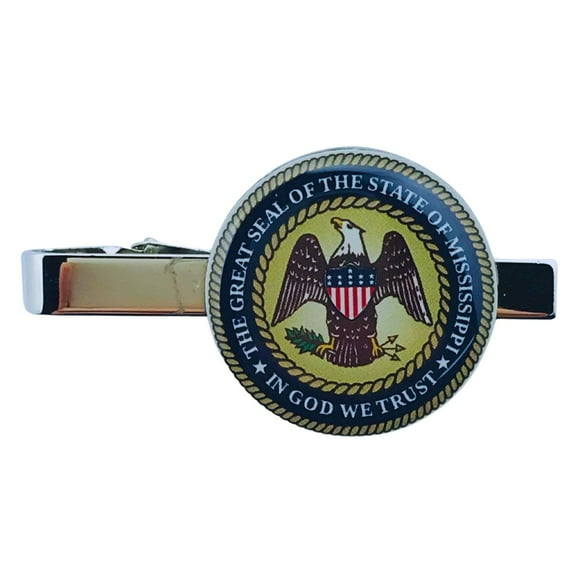 Tie Clip - State Seal Mississippi - USA | Men's Formalwear Accessory, Tie Bar, Necktie Fastener, Collectible Keepsake