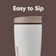 thumbnail image 2 of Vaso de café Owala SmoothSip Slider, aislante, 360 ml, color marrón y blanco, 2 of 5