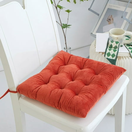 

LutIedan Crystal Velvet Chair Cushion with Non-Slip Straps Thick Seat Pad Office Sofa Car Ergonomic Support 16x16 Inch Summer Breathable Design