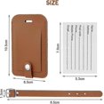 thumbnail image 2 of 2 Pcs Luggage Tags, Leather Baggage Labels, Suitcase Name ID Card Tag, Leather Tags Travel Handbag Accessories for Preventing Loss of Bags( Brown ), 2 of 4
