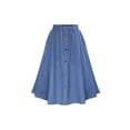 thumbnail image 5 of New Large Size Women's Elastic Waist Student Denim Skirt Long Skirt, 5 of 5