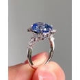 thumbnail image 2 of 14K White Gold Plated 2Ct Oval Cut Simulated Blue Sapphire Women's Halo Wedding Ring, 2 of 4