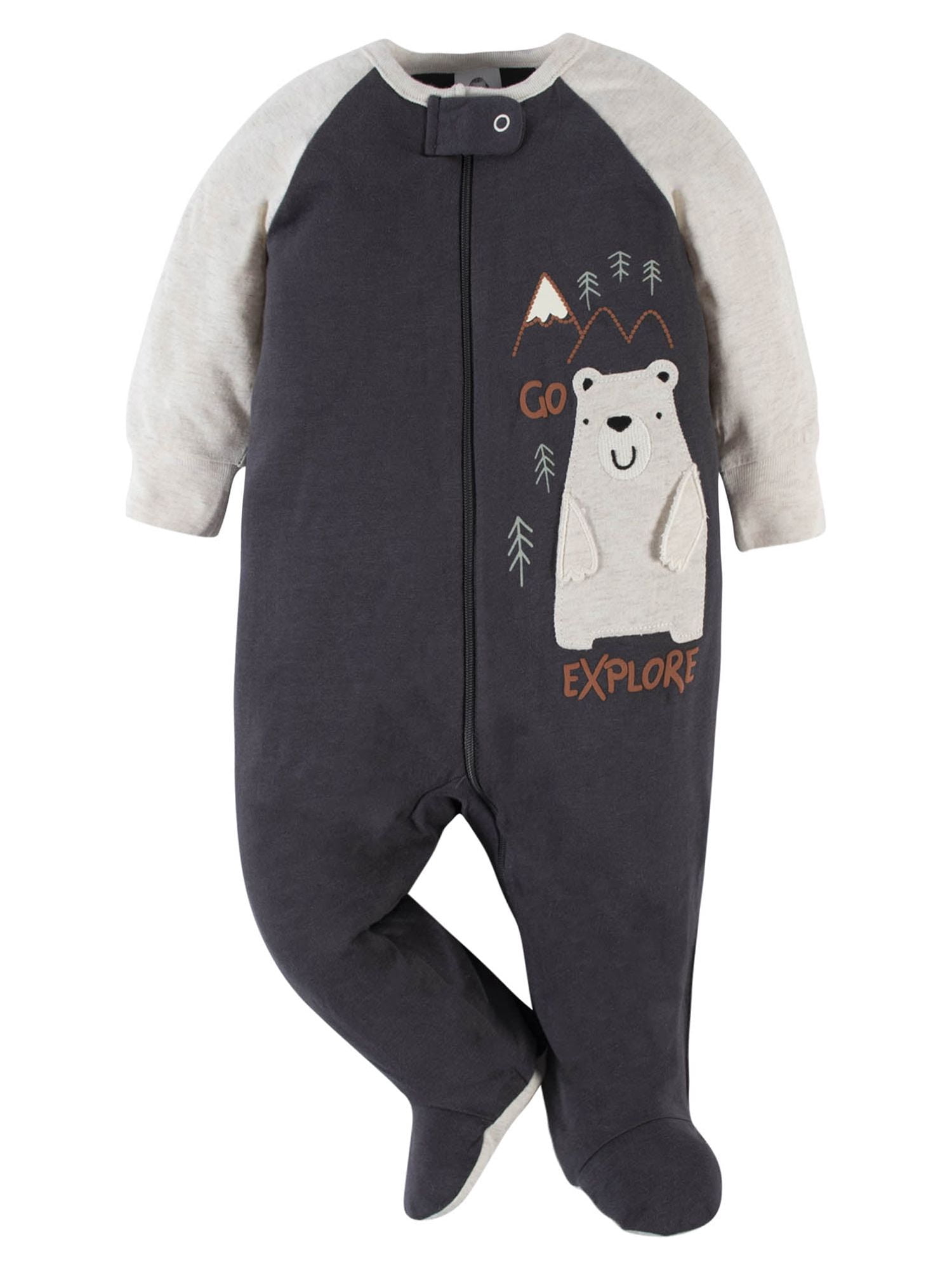 Gerber Baby Boy Sleep 'N Play Footed Pajamas, 2-Pack, Newborn-3/6 Months