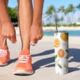 thumbnail image 2 of 20oz Orange Fruits Flowers White Pattern Skinny Tumblers Stainless Steel Tumbler with Lid and Straw,Vacuum Insulated Double Wall Travel Tumbler Cups with Cleaning Brush for Coffee,Tea, 2 of 6