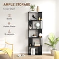 thumbnail image 4 of HOMCOM Geometric Bookcase, 5-Tier S Shaped Bookshelf, Black, 4 of 10