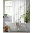 thumbnail image 2 of Split Shower Curtain for Transfer Bench, Marble Sage Green Fabric Shower Curtains for Bathroom, Gold White Modern Gradient Ocean Wavy Tub Sliding Transfer Bench Waterproof Bath Curtains 72"x72", 2 of 9