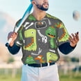thumbnail image 6 of Daiia Cartoon Dinosaurs Mens Baseball Jersey Button Down Shirts Short Sleeve Sports Uniforms-X-Large, 6 of 9