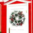 thumbnail image 4 of LHWEN Handmade Christmas Berry Wreath 32cm Rustic Flocked Floral Front Door Decoration with Mixed Decorations for Indoor Outdoor Holiday Decor, 4 of 7