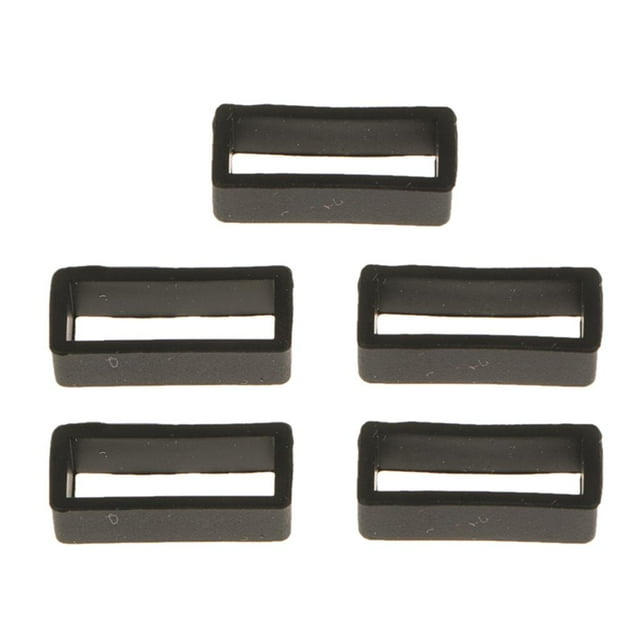 5pcs Silicone Rubber Band Keeper Holder Hoop Loop Anti- - Multicolor, 20mm Black