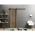 thumbnail image 3 of Sturdy Barn Door 30 x 96 inches | Planum 0011 Walnut with Frosted Glass | 6.6FT Rail Hangers Heavy Hardware Set | Solid Panel Interior Doors, 3 of 6