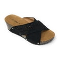 thumbnail image 5 of Victoria K Women's Laser Cut Out With Cross Over Strap Cork Wedge Sandals, 5 of 5