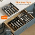 thumbnail image 4 of Lifewit Silverware Drawer Organizer Tray, Plastic Cutlery Storage for Kitchen Drawer, Flatware and Utensil Holder Divider for Spoons Forks Knives Tableware, 7 Compartment, Gray, 4 of 8