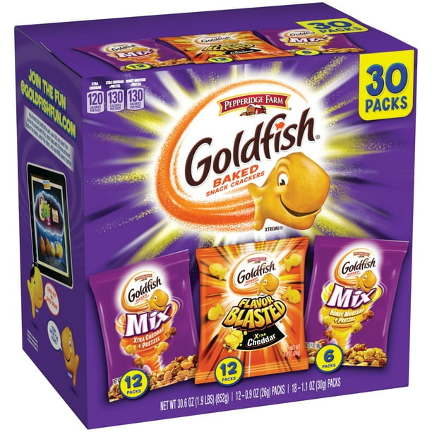 Pepperidge Farm Goldfish Xtra Cheese Mix Crackers, 30.6 oz. Variety ...