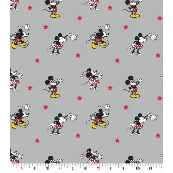 Springs Creative Disney Mickey Minnie Stars Excl Knit Fabric 96& Cotton 4% Spandex sold by the yard