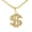 Gold, variant on Men's Stainless Steel Domineering Zircon Inlaid Dollar Sign Pendant Necklace Personalized Hipster Jewelry Gold