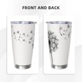 thumbnail image 3 of Daiia Dandelion Blowing In The Wind Printed 20oz Insulated Coffee Cup with Straw Topper, Fully Spill Proof Travel Coffee Mug, Stainless Steel Tumbler for Work Home Outdoor Car-Straw Three-piece Set, 3 of 8