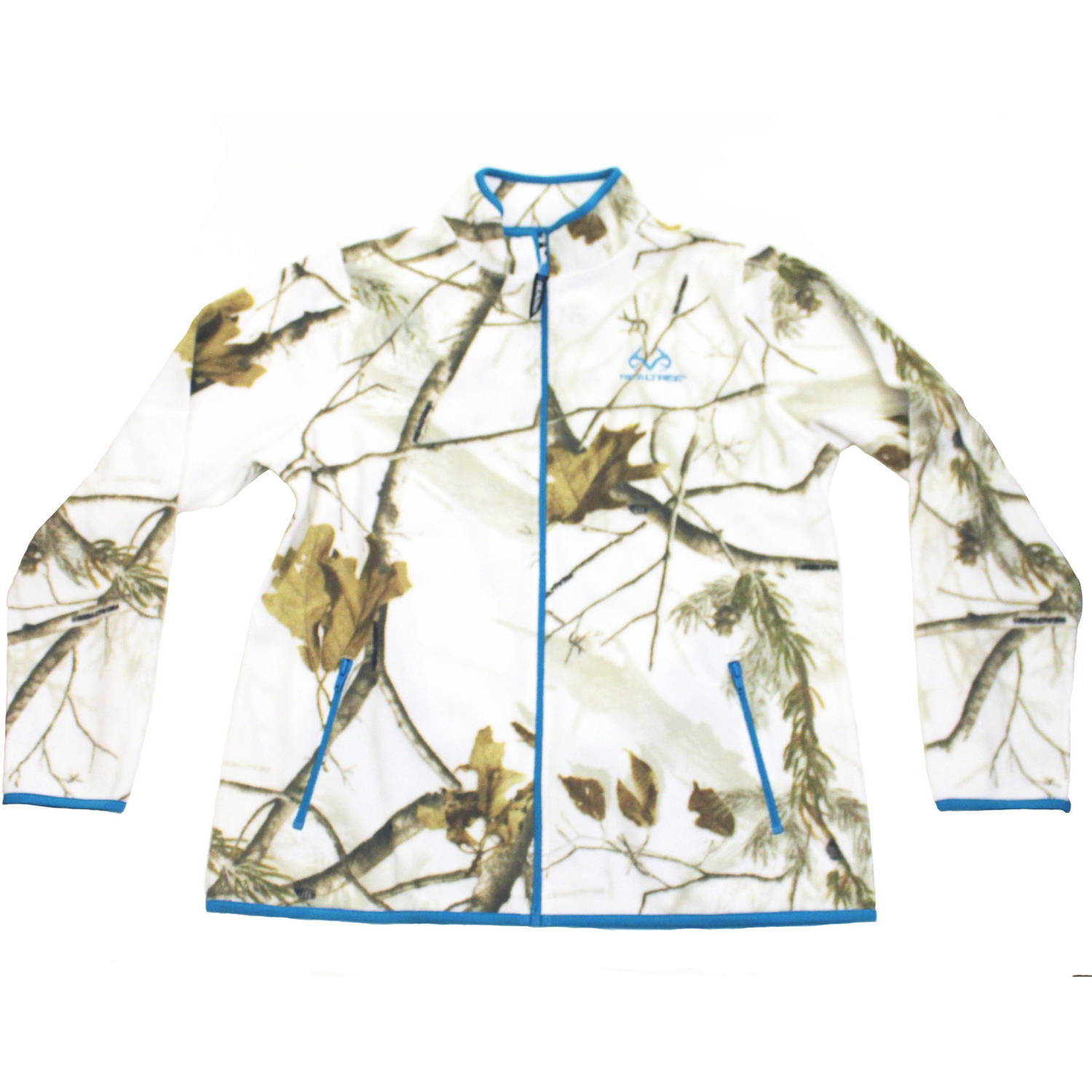 New Realtree Xtra Women's Fleece Camo Full Zip Jacket Sz Medium 8/10 Teal 