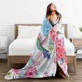 thumbnail image 5 of Wijzvio Floral Bird Throw Blanket Soft Fuzzy Fleece Blanket For Couch Bed Living Room Decoration 60"X50", 5 of 9