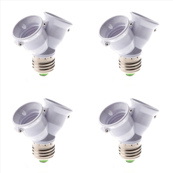 4X E27 1 to 2 E27 LED Light Lamp Bulb Adapter Converter Split Splitter Base Socket