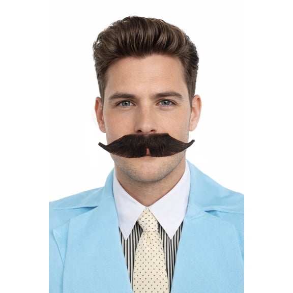 HPO Adult Men's Premium Watson Mustache – Real Human Hair Fake Facial Hair for Halloween & Cosplay
