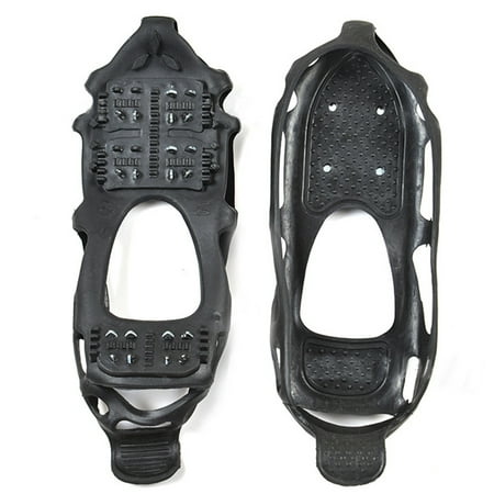 Metal Professional Cleats (1 Pair 24-Teeth Anti-Slip Ice Cleats for Shoes Ice Claws Crampons Climbing Shoe Covers with Metal Tooth)
