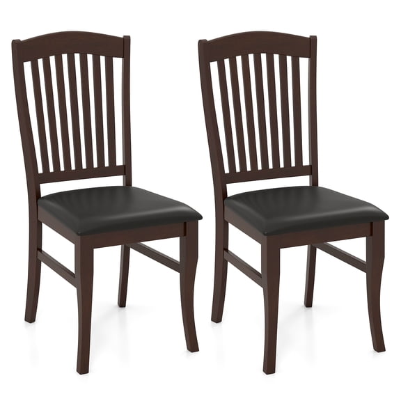 Giantex Dining Chairs Set of 2,  Kitchen Side Chairs w/ Faux Leather Upholstered Seat, Mid-century Armless Chairs