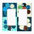 thumbnail image 2 of Metal Light Switch Plate Outlet Cover (Flower Patch Neon - Double Rocker), 2 of 2