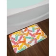 thumbnail image 2 of Summer Bath Mat, Colorful Bunch Flip Flops Sandals Pattern Relax Holiday Sunbath Theme Groovy Graphic, Plush Bathroom Decor Mat with Non Slip Backing, 29.5" X 17.5", Yellow Pink, 2 of 2
