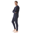 thumbnail image 2 of #followme Men's Solid Thermal Henley Adult Onesie (Navy, Small), 2 of 3
