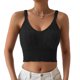 thumbnail image 1 of Camiseta sin mangas corta con cuello en V y tirantes finos para mujer, chaleco sin mangas de punto con cable ajustado, 1 of 5