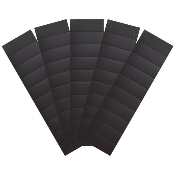 50 Pieces Self-Adhesive Magnetic Strips (Each 40x15x0.5mm) on 5 Tape Sheets with Strong Adhesive Backing for DIY Crafts Photo Schedule Business Card