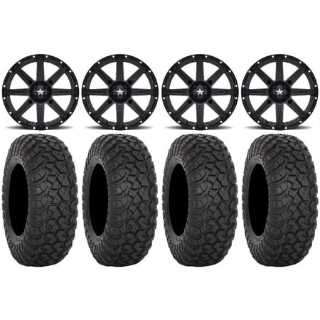 MSA Black Clutch 15 UTV Wheels 35 RT320 Tires Can-Am Maverick X3 / Honda Pioneer 1000 / Talon