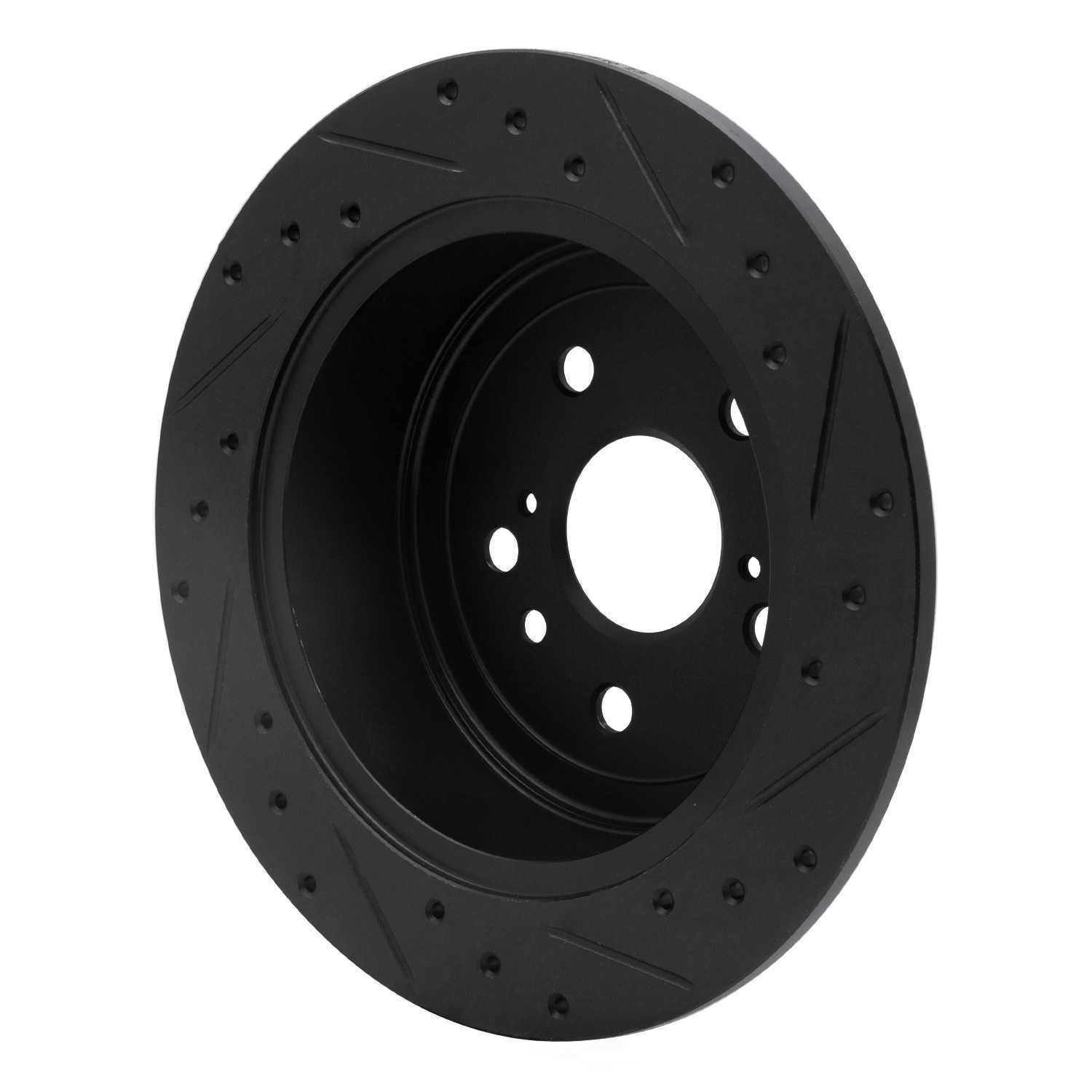 Dynamic Friction Company 633-76086L DFC Brake Rotor - Drilled And Slotted - Black