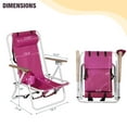 thumbnail image 5 of Ktaxon Backpack Beach Chair, Outdoor 4-Level Adjustable Folding Chair,  Removable Headrest, Oxford Cloth，Pink, 5 of 9