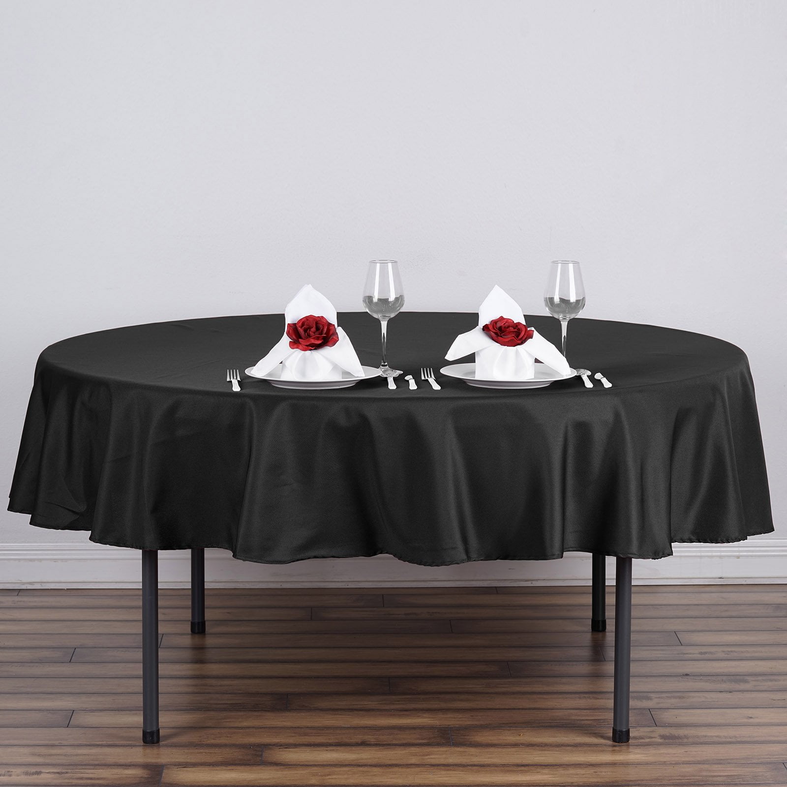 Efavormart 90" Round BLACK Wholesale Linens Polyester Round Tablecloth